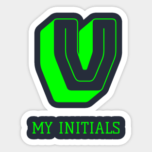 Letter V Initials Unique Name T-Shirt Sticker